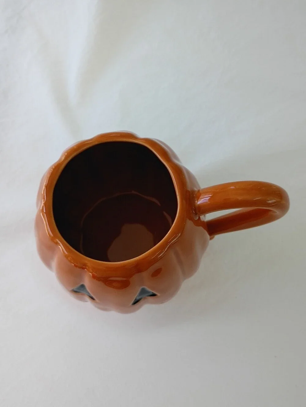 Pottery Barn Pumpkin Mug Halloween Jack O Lantern JOL Figural Orange 18 Oz